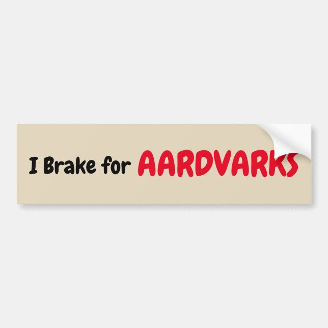 Jag bromsar för Aardvarks Bildekal (Framsidan)