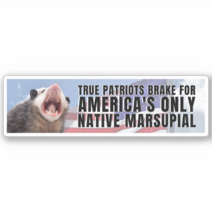 Jag bromsar för Amerikas enda inhemska marsupiella Klistermärken