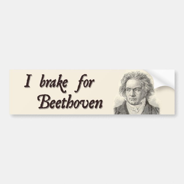 Jag bromsar för Beethoven Bildekal (Framsidan)