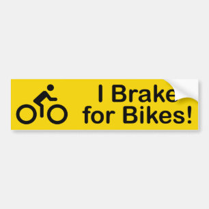Jag bromsar för Bikes Bumper Sticker Bildekal