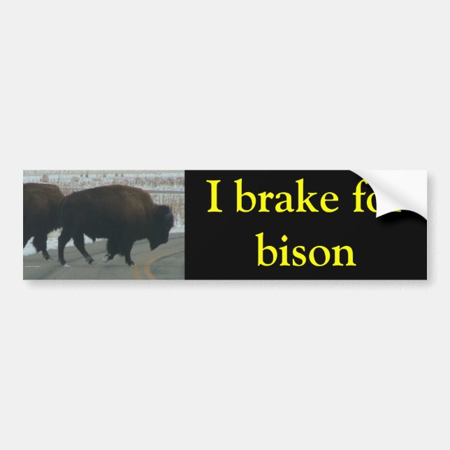Jag bromsar för bison bildekal (Framsidan)