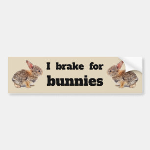 Jag bromsar för Bunnies Bildekal