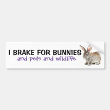 Jag bromsar för Bunnies Bumper Sticker