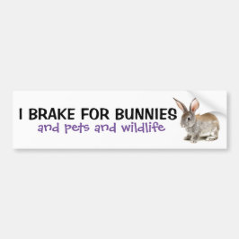Jag bromsar för Bunnies Bumper Sticker Bildekal