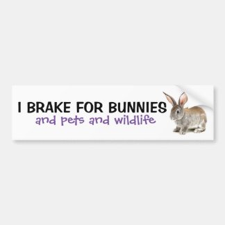 Jag bromsar för Bunnies Bumper Sticker Bildekal