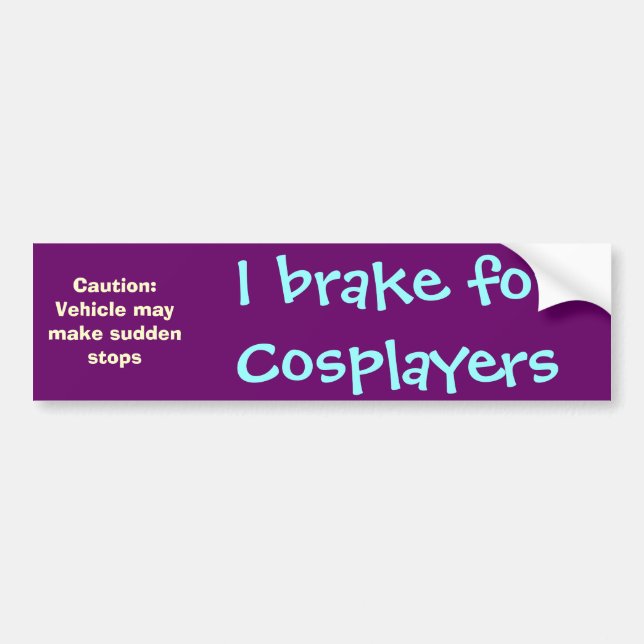 Jag bromsar för Cosplayers Bildekal (Framsidan)