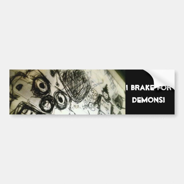 Jag bromsar för demoner! bildekal (Framsidan)