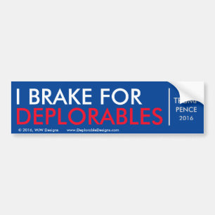 Jag bromsar för Deplorables - bildekal