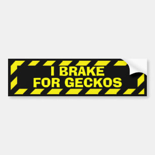 Jag bromsar för geckos som rolig gult varnar bildekal