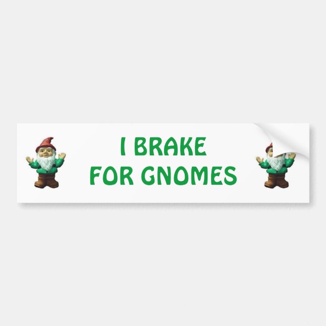 JAG BROMSAR FÖR GNOMES (GRÖNT) BILDEKAL (Framsidan)