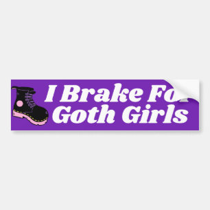 Jag bromsar för Goth Girls Bildekal