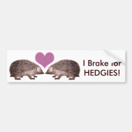 Jag bromsar för HEDGIES! Spara Hedgehogs Bildekal