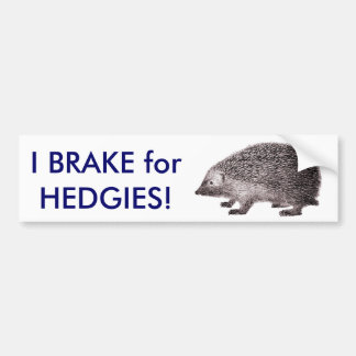 Jag bromsar för HEDGIES! Sparaigelkottbildekal Bildekal