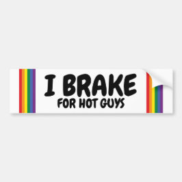 Jag bromsar för Hett killar Rainbow Pride Gay Thav Bildekal