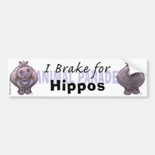 Jag bromsar för Hippos Bildekal
