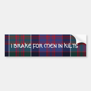 Jag bromsar för manar i kilt- klan ranald tartan bildekal