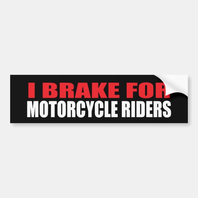 Jag bromsar för motorcykelryttare bildekal (Framsidan)