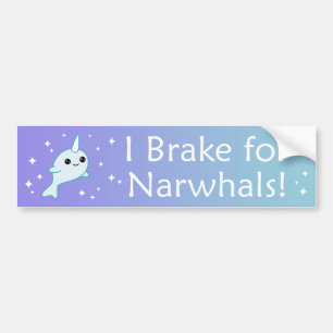 Jag bromsar för Narwhals Bildekal