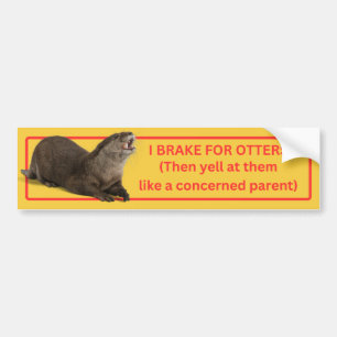 Jag bromsar för Otters Bildekal