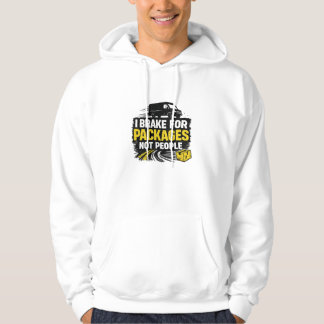 Jag bromsar för paket inte människor hoodie