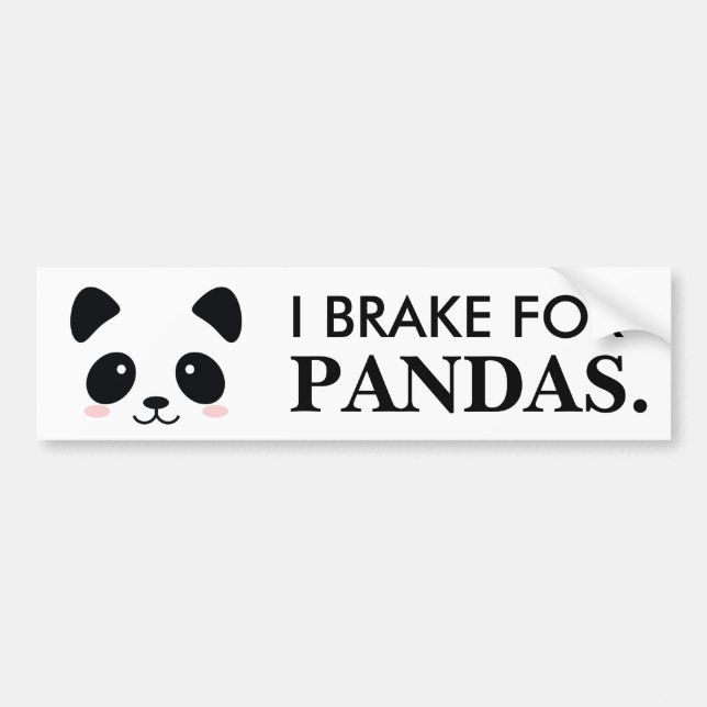 Jag bromsar för Pandas Bildekal (Framsidan)