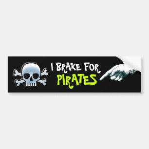 Jag bromsar för pirater bildekal