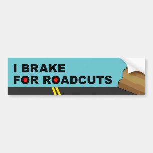 Jag bromsar för Roadcuts Bildekal