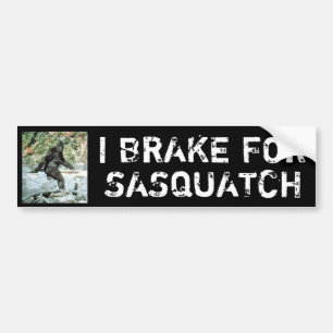 Jag bromsar för Sasquatch Bildekal
