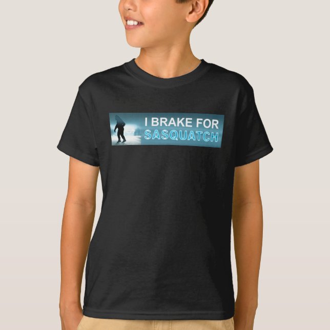 Jag bromsar för Sasquatch Tee Shirt (Framsida)