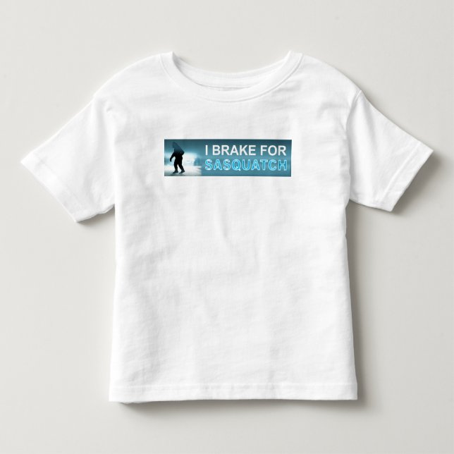 Jag bromsar för Sasquatch Tee Shirt (Framsida)
