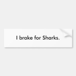 Jag bromsar för Sharks. Bildekal