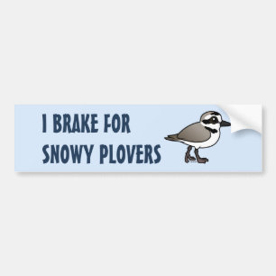 Jag bromsar för snöig Plovers Bildekal