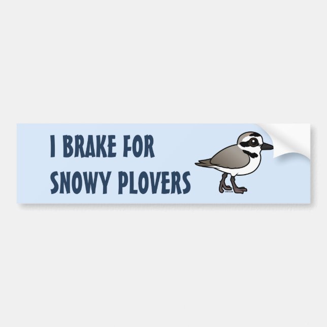 Jag bromsar för snöig Plovers Bildekal (Framsidan)