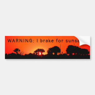 Jag bromsar för Sunsets Bumper Sticker Bildekal