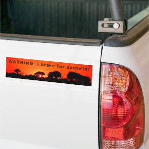Jag bromsar för Sunsets Bumper Sticker Bildekal