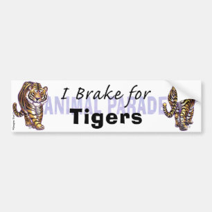Jag bromsar för Tiger Bildekal