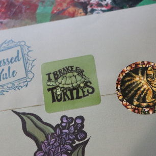 Jag bromsar för Turtles Square Sticker Fyrkantigt Klistermärke