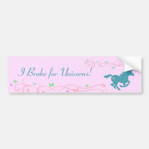 Jag bromsar för Unicorns! Bildekal