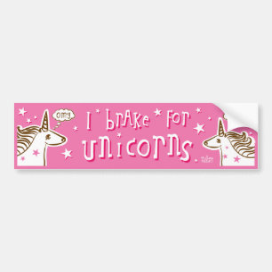 jag bromsar för unicorns bildekal