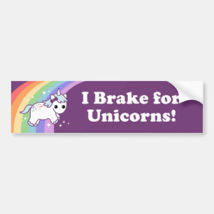 Jag bromsar för Unicorns Bildekal