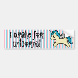 Jag bromsar för Unicornsbildekal Bildekal
