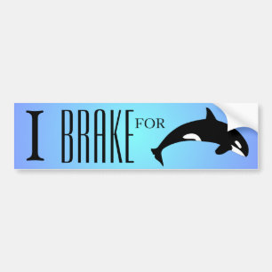 Jag bromsar Orca Killer Whale Silhouette Blue Bildekal