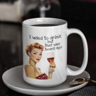 Jag brukade dricka Sarcastic Housefru retro Kaffemugg
