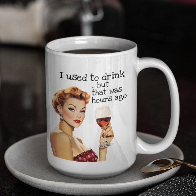 Jag brukade dricka Sarcastic Housefru retro Kaffemugg (Skapare uppladdad)