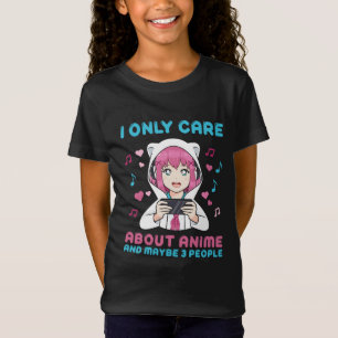 Jag bryr mig bara om Anime Girls-grafik T Shirt