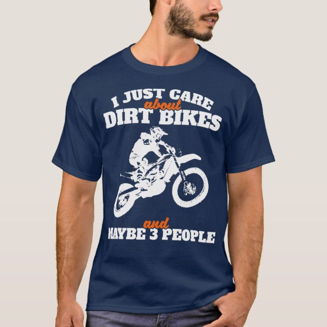 Jag bryr mig bara om Dirt Bike Enduro Biker Gift T Shirt (Framsida)