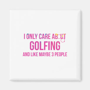Jag bryr mig bara om Golfplattan Humor Magnet