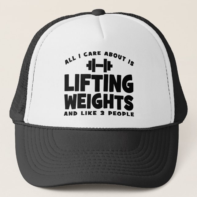 Jag bryr mig bara om lyktvikten. Lustigt Workout Keps (Framsida)