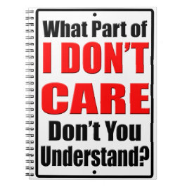 Jag bryr mig inte anteckningsbok med spiral