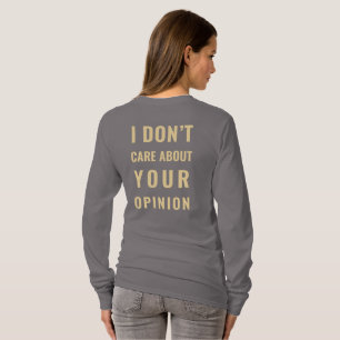 Jag Bryr Mig Inte Om Din Åsikt Minimalistisk Sarca T Shirt